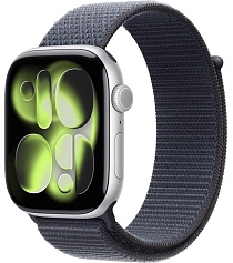 Apple Watch Series 11 46mm Silver Aluminum Case with Sport Loop Anchor Blue