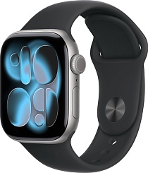 Apple Watch Series 11 46mm Space Gray Aluminum Case with Sport Band Black (MEV44/MEV04)