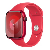 Apple Watch Series 9 45mm Red Aluminum Case with Sport Band, Red