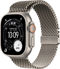 Apple Watch Ultra 3 (2025) 49mm Natural Titanium Case with Natural Titanium Milanese Loop Medium