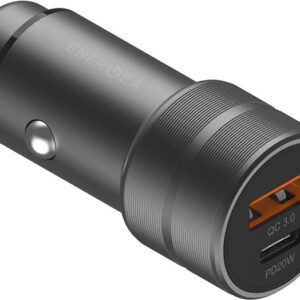 Автомобильное зарядное устройство EnergEA Alu Drive PD20+, USB-C PD20 +USB-A QC3.0 38W, серый (CAR-AD-D20)