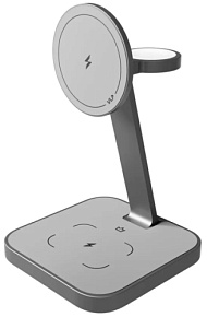 Беспроводная зарядная станция VLP MagSafe Unity Power 3в1 25W для Apple iPhone/AirPods/Watch, серый космос (1092004)