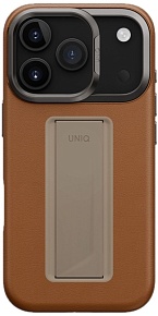 Чехол Uniq Heldro PRO Leatherette + FlexGrip Magsafe для iPhone 17 Pro, коричневый (IP6.3P(2025)-HELPMCML)