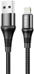 Кабель Hoco X50 Lightning to USB, 1m, 100W, черный