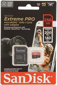 Карта памяти SanDisk Extreme Pro microSDXC 256 ГБ (SDSQXCD-256G-GN6MA)