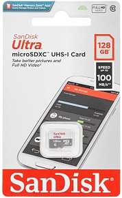 Карта памяти SanDisk Ultra microSDXC 128Gb class 10 UHS-1, (SDSQUNR-128G-GN3MN)
