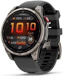 Смарт-часы Garmin Fenix 8 Pro 47 mm Amoled Sapphire Lens Titanium With Graphite/Black Silicone Band, серый (010-03198-11)