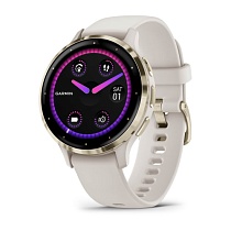 Смарт-часы Garmin Venu 3S цвета слоновой кости с золотистым безелем (010-02785-04)