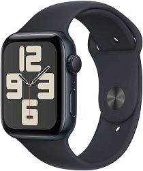 Умные часы Apple Watch SE 44mm (2024) Midnight Aluminum Case with Midnight Sport Band M/L (MXEK3)