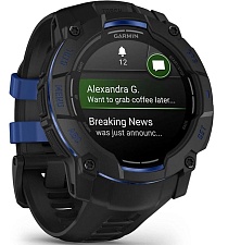 Умные часы Garmin Instinct 3 50 mm Amoled, Black with Black/Bolt Blue Silicone (010-03020-43) HK