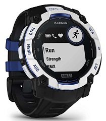Умные часы Garmin Instinct 3 50mm Solar, Whitestone with Black/Bolt Blue Silicone (010-02935-43) HK