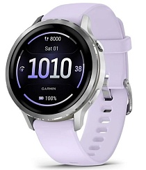 Умные часы Garmin Venu 4 41mm Silver Bezel With Periwinkle Silicone Band (010-03013-01)