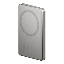 Внешний аккумулятор EnergEA AluPac 10000 mAh MagSafe 15W, серебристый (Natural Titan) AP-10KQH-NAT