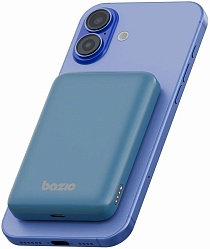 Внешний аккумулятор с беспроводной зарядкой EnergEA Bazic GoPower SNAP 5K 15W +С 20W +AW, синий